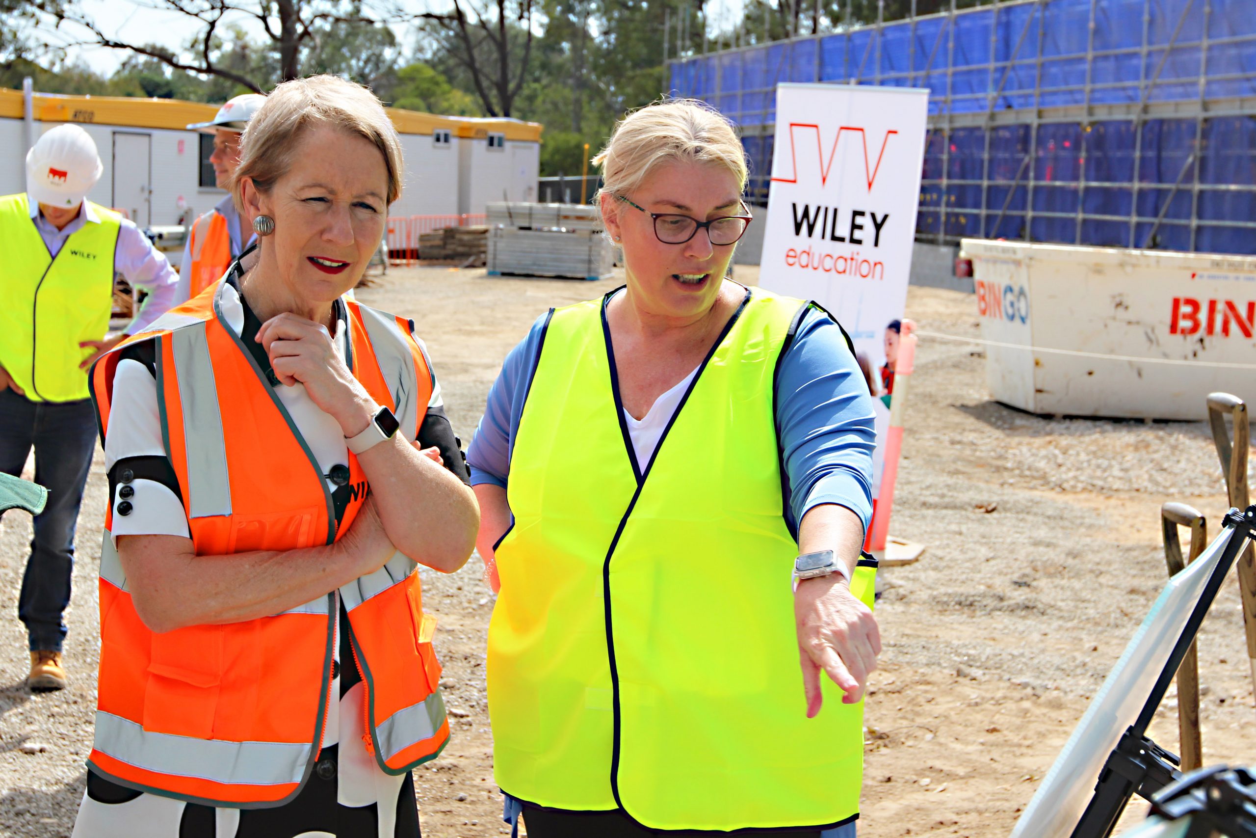 Hon. Di Farmer and Principal Morrissey at the sod turning ceremony at Seven Hills State School